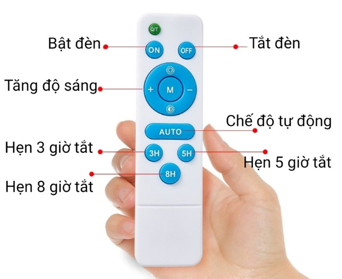 Remote điều khiển các chế độ của đèn năng lượng mặt trời