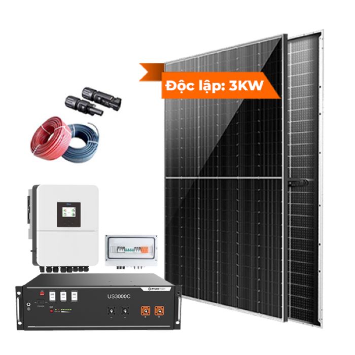 Các thiết bị lắp đặt hệ thống điện mặt trời độc lập 3kW