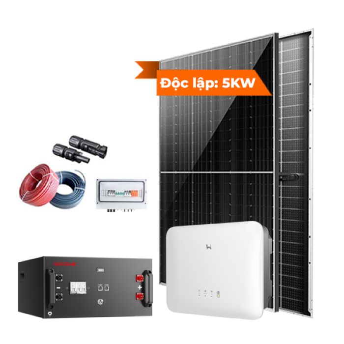 Các thiết bị chính có trong hệ thống điện mặt trời độc lập 5kW