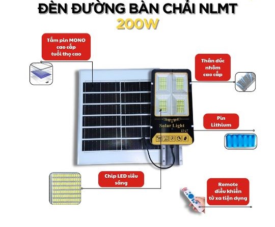 Ưu điểm nổi trội của đèn bàn chải năng lượng mặt trời 200W Ưu điểm nổi trội của đèn bàn chải năng lượng mặt trời 200W