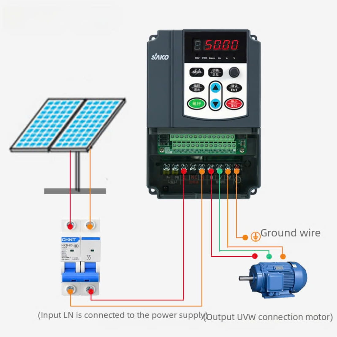 Biến tần bơm quang điện năng lượng mặt trời 3 pha 7.5KW 380V