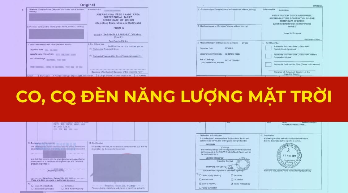 CO, CQ đèn năng lượng mặt trời