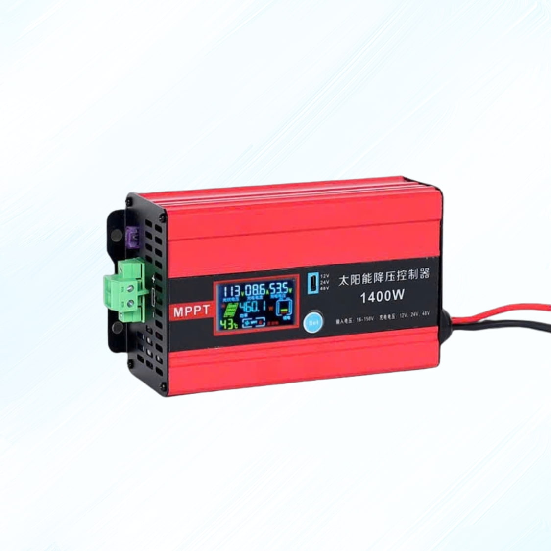 Bộ điều khiển sạc năng lượng mặt trời MPPT 100A màu đỏ