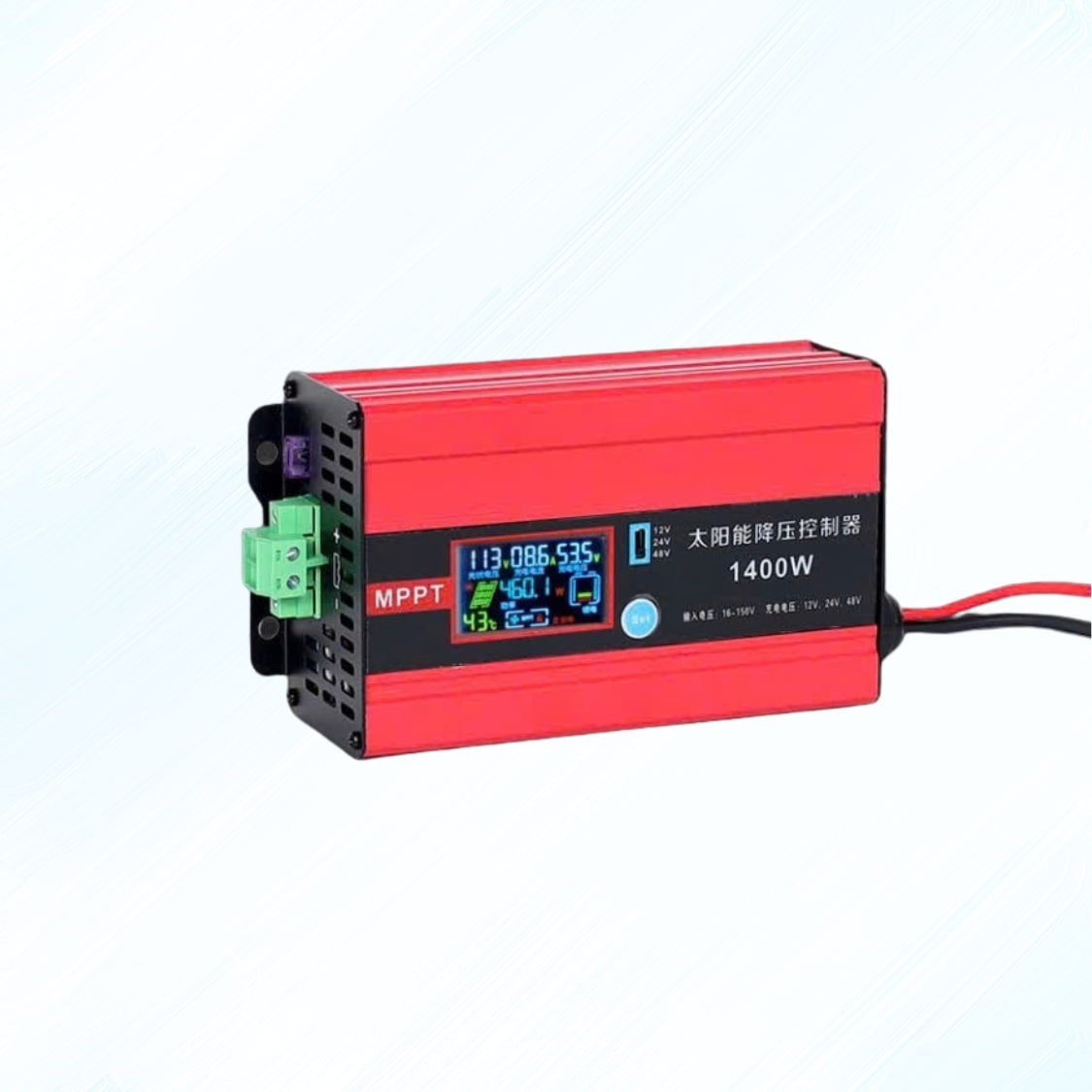 Bộ điều khiển sạc năng lượng mặt trời MPPT 25A màu đỏ