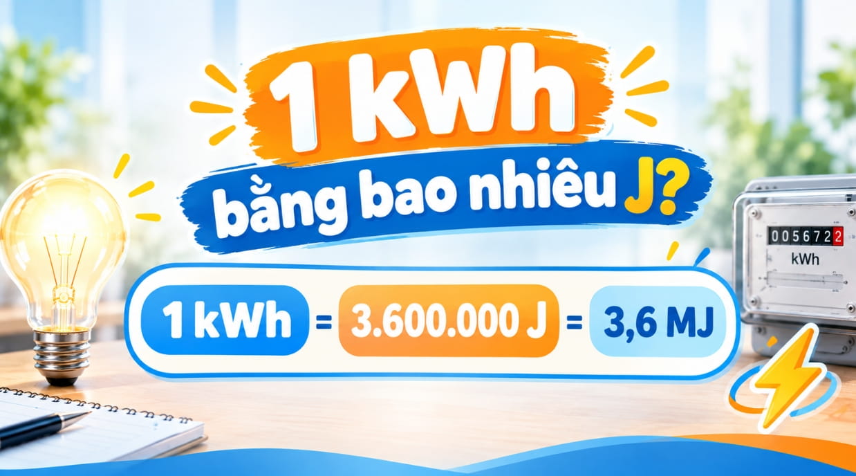 1 KWh bằng bao nhiêu J?