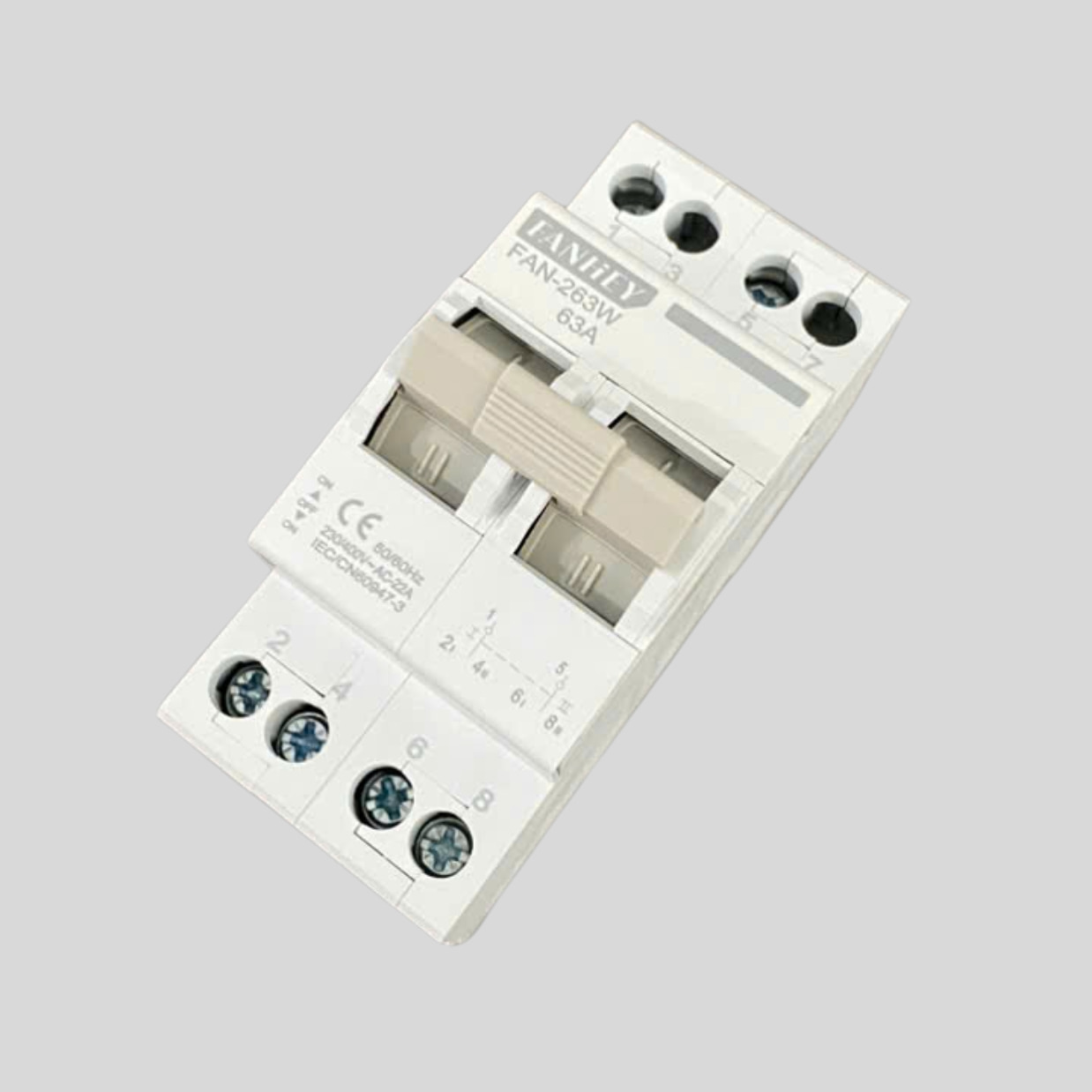 Aptomat cầu dao đảo chiều FAN-263W 63A chính hãng FanHey - FAN-63/2P