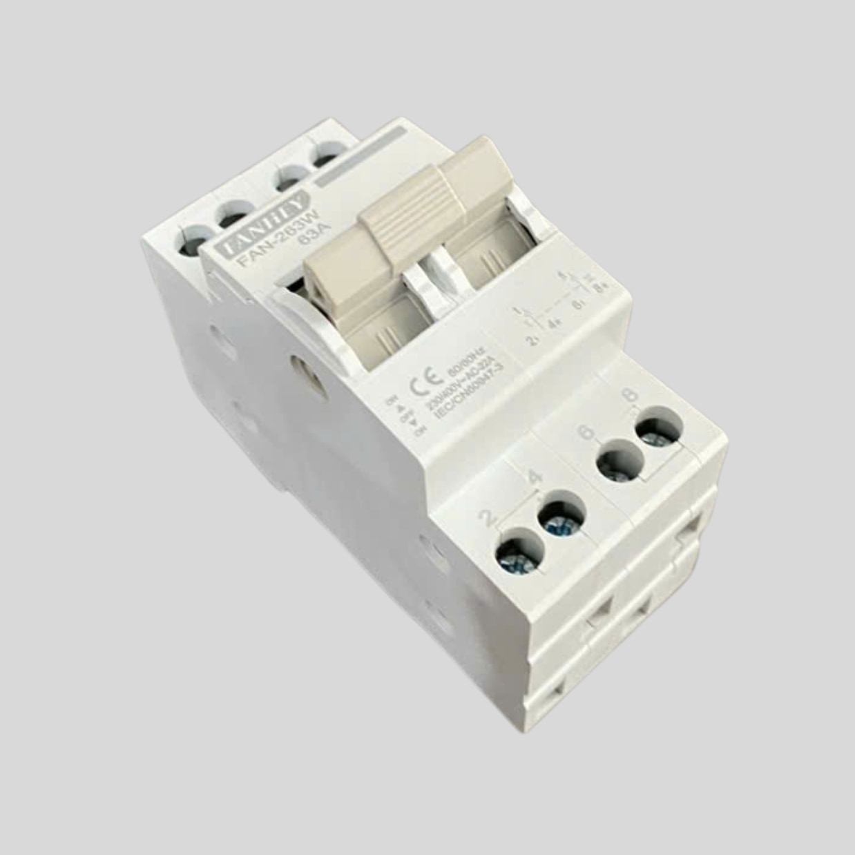 Aptomat cầu dao đảo chiều FAN-263W 63A chính hãng FanHey - FAN-63/2P