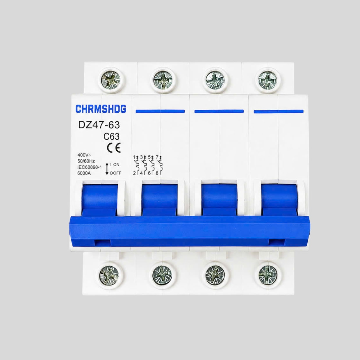 Aptomat MCB AC 4 Pha DZ47-63 CHRMSHDG 25A-63A