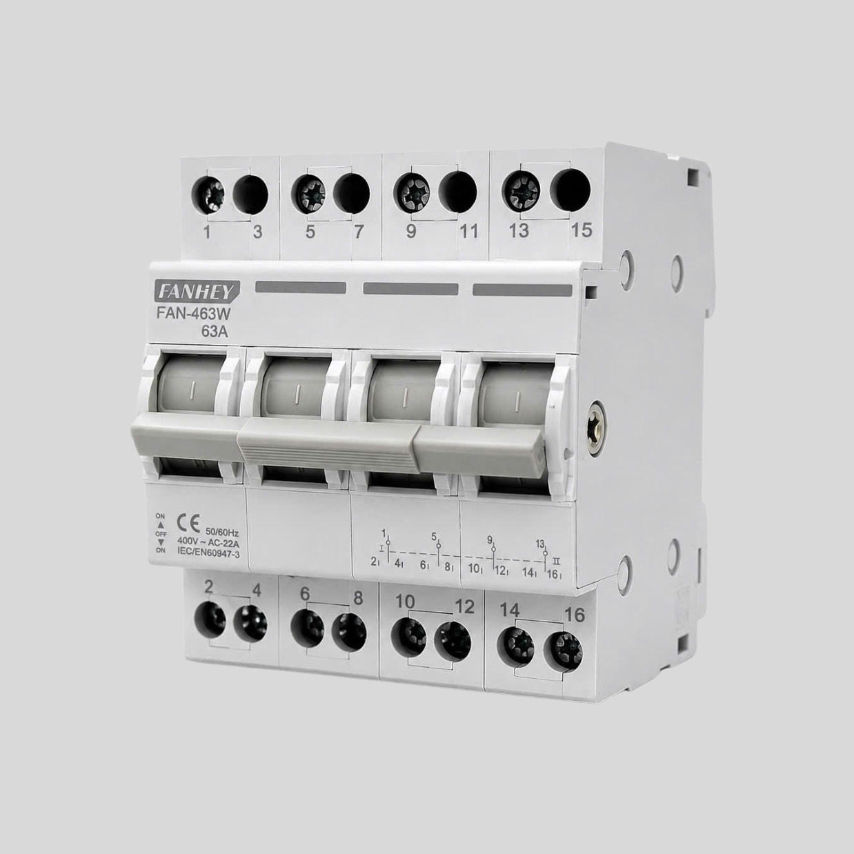 Cầu dao Aptomat đảo chiều nguồn điện 4P 63A/380V